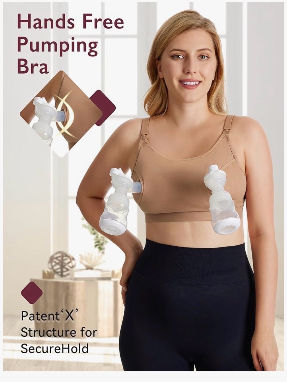 Momcozy Nursing and Pumping Bralette in Nude